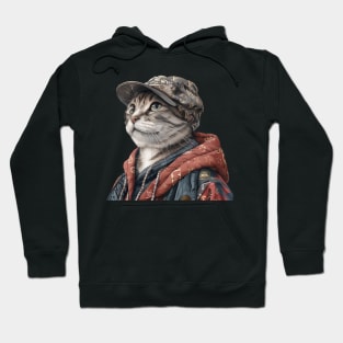 Luxurious Cat with Luxury Cap Hoodie